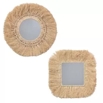 Зеркало для фермерского дома, зеркало для макияжа, универсальное, плетеное зеркало в стиле бохо для дома