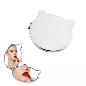 Зеркало для кошек Компактное зеркало Стильное складное зеркало Зеркало из нержавеющей стали Двустороннее зеркало Подарок Женщине на день рождения Стильное складное зеркало