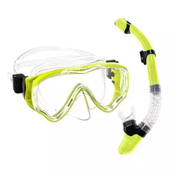 Зеркало для лица с туманом высокой четкости и большой рамкой, зеркало для дайвинга, комплект дыхательных трубок One Size жёлтый