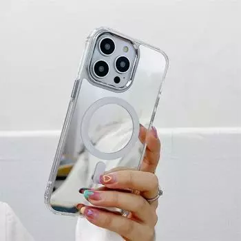Зеркало для макияжа для магнитного чехла Magsafe для iPhone 13 14 16 Pro Max 12 Pro 11 15 Тонкий чехол для беспроводной зарядки для iPhone 12 Pro iPhone 16 Pro Max