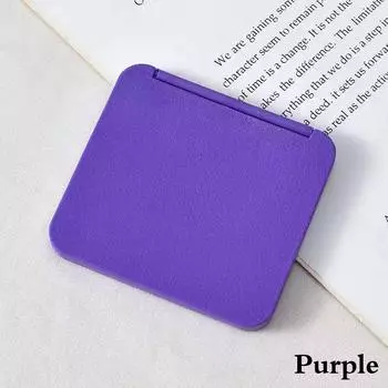 Зеркало для макияжа с 2 лицами, квадратное, портативное, милый подарок для девочек, ручное мини-зеркало, карманное, двухстороннее зеркало для макияжа, компактное, несколько цветов фиолетовый