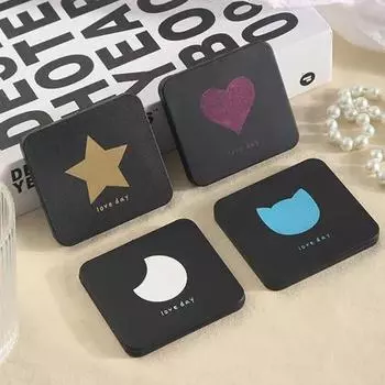 Зеркало для макияжа с 2 лицами, квадратное, портативное, милый подарок для девочек, ручное мини-зеркало, карманное, двухстороннее зеркало для макияжа, компактное, несколько цветов