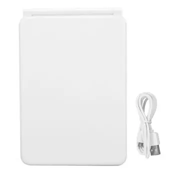 Зеркало для макияжа с подсветкой, белое, перезаряжаемое, корпус из АБС-пластика, регулируемая яркость, портативное косметическое зеркало