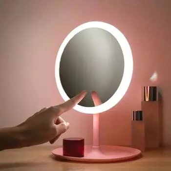 Зеркало для макияжа с USB-подставкой, подставкой для хранения и 3 режимами освещения для портативного и удобного использования