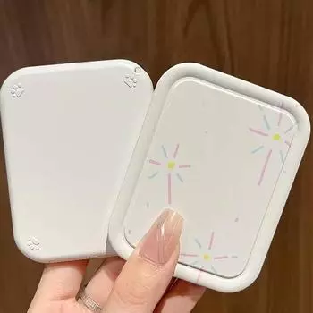 Зеркало для макияжа складное с откидной крышкой, портативное карманное зеркало, прямоугольное косметическое зеркало с расческой для женщин и девушек onesize