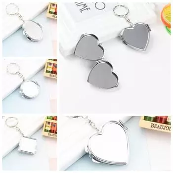 Зеркало для макияжа, складное зеркало, брелок, металлическое двухстороннее косметическое зеркало, брелок, игрушка для девочек circular