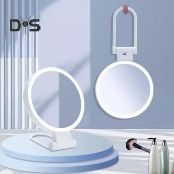 Зеркало для макияжа со светодиодной подсветкой, 5/10/20/30-кратное увеличение, двустороннее косметическое зеркало с подсветкой, зарядка через USB, регулируемая яркость, портативное, для путешествий A