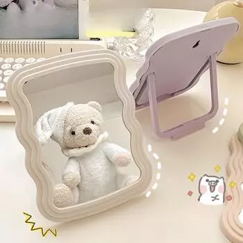 Зеркало для макияжа, студенческое общежитие, домашний настольный компьютер, может быть настенным, небольшое зеркало, портативное зеркало HD белый