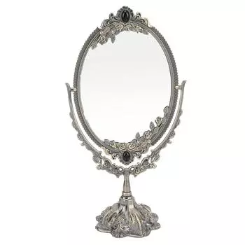 Зеркало для макияжа в европейском стиле, металлическое двустороннее зеркало в стиле ретро для ванной комнаты, спальни(бронза S