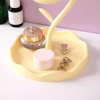 Зеркало для макияжа в форме цветка, студенческое настольное зеркало для макияжа в общежитии, туалетный столик для девочек, подвесное ювелирное зеркало для принцессы белый