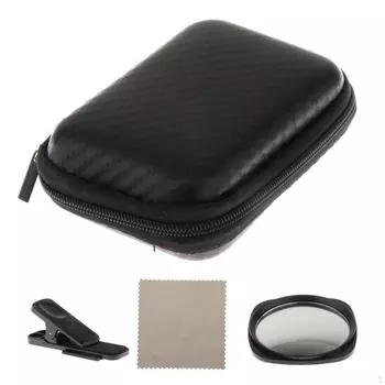 Зеркало для мобильного телефона для селфи, компактный и практичный фотоаксессуар чёрный