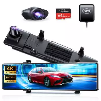 Зеркало для привода 12-дюймовый IPS большой 4K 64 ГБ SD-накопитель спереди и сзади, оснащенный GPS-накопителем SONY IMX589 Mira 170-градусное поле изображения по всей стране LED