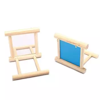 Зеркало для птиц с окунем Зеркало для птиц с окунем Подставка для игрушек Игрушка для птиц Клетка для корелл коричневый