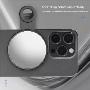 Зеркало для селфи на задней панели сотового телефона Отражатель для фотосъемки Аксессуары для селфи Видеоблог Netflix Фотосъемка в реальном времени Универсальный портативный чёрный