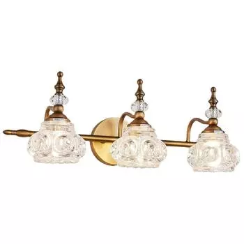 Зеркало для ванной комнаты, передний светильник, стеклянный абажур в американском стиле, ретро, прикроватный настенный светильник, зеркальный светильник для ванной комнаты 1 lights чёрный