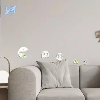 Зеркало Greedy Ghost 1 мм Акриловое трехмерное украшение Наклейка на стену Детская комната Спальня Стена Макет