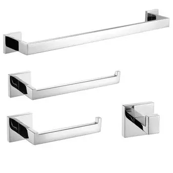 Зеркало Хром Полированная Нержавеющая Сталь Комплект Фурнитуры Для Ванной Комнаты Вешалка Для Полотенец Держатель Туалетной Бумаги Крючок Для Полотенец Аксессуары Для Ванной Комнаты