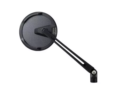 Зеркало Kijima Bike Parts TECH12 с круглым краем из алюминия для левого и правого использования, с длительным сроком службы, номер сертификации ECE, общего назначения, 1 шт., черное/углеродное чёрный