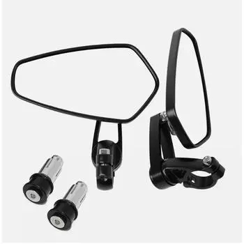 Зеркало на конце ручки мотоцикла 7/8 дюйма для Yamaha MT09 MT07 MT03 MT125 900 Tracer чёрный