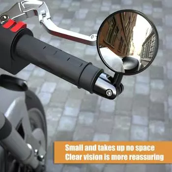 Зеркало на руль мотоцикла, универсальное круглое, сильно липкое, плоское, выпуклое, аксессуары для велоспорта заднего вида B