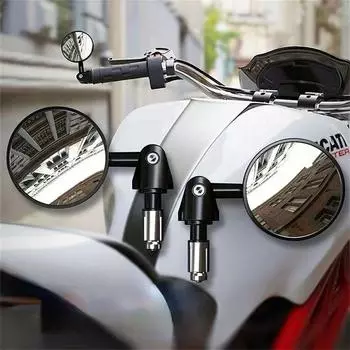 Зеркало на руль мотоцикла Зеркала заднего вида на мотоцикле Зеркала на руль на конце мотоцикла чёрный