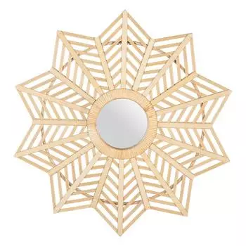 Зеркало настенное 65 х 2,5 х 65 см Натуральный бамбук