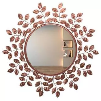 Зеркало настенное, не ржавеющее и устойчивое к погодным условиям - Идеальное зеркало для гостиной, спальни, фойе | прихожей, зоны умывальника - Розовое золото, 28 дюймов 1 шт. 28.3L x 28.3W inches