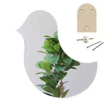 Зеркало настенное скандинавское колибри маленькая птичка 35 x 34 см с булавкой настенное зеркало с дизайном в форме Кагами [Зеркало в аренду]