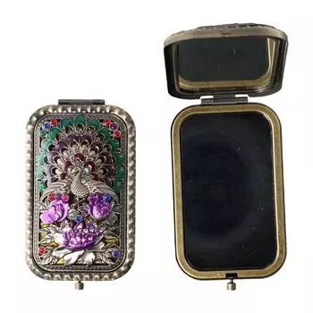 Зеркало с 2-кратным увеличением, складное зеркало, косметический инструмент, зеркало для макияжа, компактное карманное зеркало 04