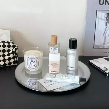 Зеркало Серебряный Поднос Из Нержавеющей Стали Высокочувствительный Настольный Шкаф Для Хранения Косметики Ювелирные Изделия Разное Ключница Декоративная