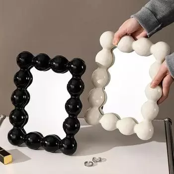 Зеркало Высокое Красота Спальня Туалетный Столик Сладкая Вата Зеркало Для Макияжа Новый Рабочий Стол Общежития Instagram Стиль Макияж белый