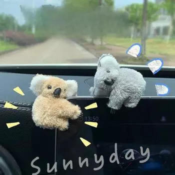 Зеркало заднего вида автомобиля, центральное управление, украшение для экрана, украшение, милая коала, аксессуары для интерьера автомобиля, солнцезащитный козырек, зажим для хранения карт