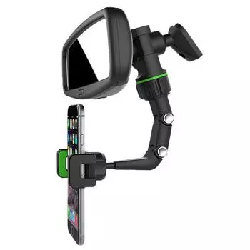Зеркало заднего вида держатель телефона устойчивый не трясется автомобильный держатель 960° свободное вращение чёрный