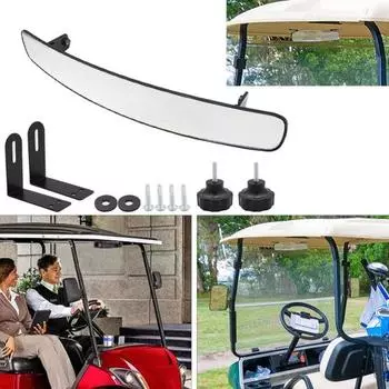 Зеркало заднего вида для гольф-кара, без искажений, четкое видение, выпуклый дизайн, регулируемый угол, простая установка, аксессуары для зеркал для гольф-кара