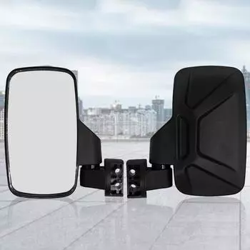 Зеркало заднего вида для квадроцикла, 2-кратное зеркало заднего вида для квадроцикла с каркасом безопасности 1,75 дюйма и 2 дюйма, ударопрочное, подходит для водителя и пассажира чёрный