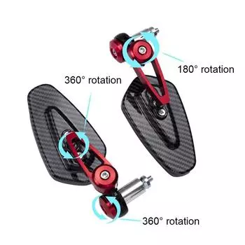 Зеркало заднего вида для мотоцикла с рисунком из углеродного волокна Зеркала на руль Зеркала на руль Аксессуары для зеркал заднего вида