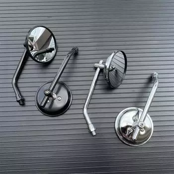 Зеркало заднего вида для мотоцикла с винтами 10 мм, универсальное круглое, ретро, модифицированное, для мотоцикла, кафе-гонщика, зеркала заднего вида