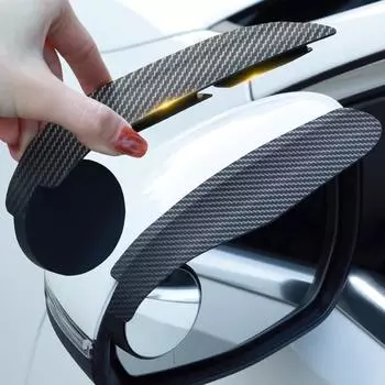 Зеркало заднего вида Дождь Брови Дождь Брови Автомобильные Инструменты Водонепроницаемый Карбоновый Вид Защитный Чехол Для Легковых Автомобилей Грузовиков Внедорожников Авто чёрный