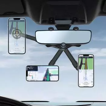 Зеркало заднего вида и зажим для вентиляции 2 в 1 магнитный автомобильный держатель для телефона для чехла MagSafe для iPhone 14 13 12 Pro Max доступ в салон автомобиля N8M7 чёрный