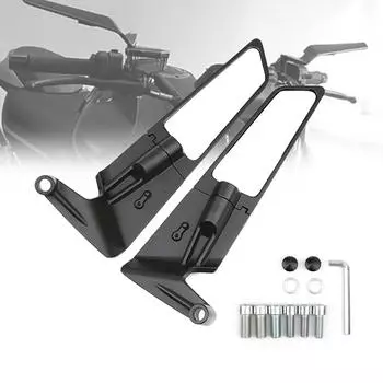 Зеркало заднего вида подходит для комплекта зеркал заднего вида для мотоцикла. Зеркало заднего вида вращающееся и регулируемое для мотоциклов One Size чёрный