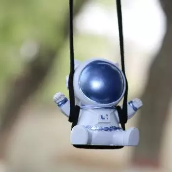 Зеркало заднего вида подвеска качающаяся смоляная подвеска астронавт зеркало заднего вида украшения для автомобиля школьная сумка брелки рюкзак чёрный