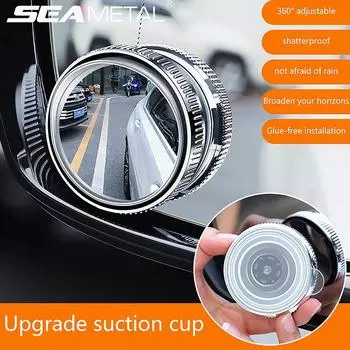 Зеркало заднего вида SEAMETAL 2 шт., регулируемое на 360 градусов, с круглой рамкой, выпуклое, для слепых зон, безопасное вождение, широкоугольное зеркало заднего вида для автомобиля 2pcs чёрный