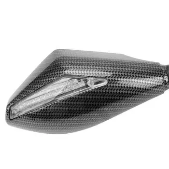 Зеркало заднего вида, встроенные боковые зеркала, пара указателей поворота, светодиодные поворотные зеркала для мотоциклов, аксессуары для мотоциклов Black