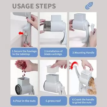 Зерновая мельница ручная мельница из алюминиевого сплава ручной настольный зажим фрезерный станок для домашней кухни коммерческая шлифовальная гайка красный