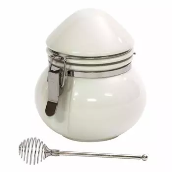 ZERO JAPAN ZEROJAPAN Банка для меда с палочкой для меда белая HC-01 WH