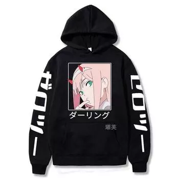 Толстовка с капюшоном из флиса с изображением аниме-студента Zero Two XS красный