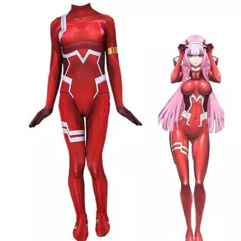 Zero Two Косплей Костюм Розовый Парик Аниме Косплей Darling In The Franxx 02 Сексуальный Боди Комбинезон Для Женщин Костюмы На Хэллоуин S