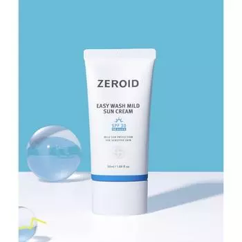 [Zeroid] Мягкий солнцезащитный крем Easy Wash SPF30/PA++++ 50 мл, 1 шт.