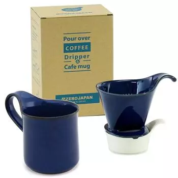 ZEROJAPAN Подарочный набор Кофейная воронка L Кружка для кафе Джинсы Синие и (с подносом) ДМЗ-16 ДЖ/ДЖ