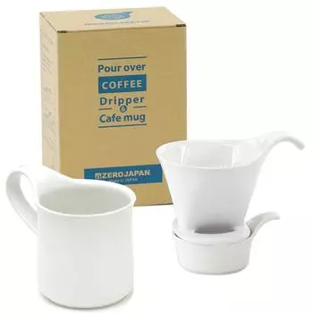 ZEROJAPAN Подарочный набор Кофейная воронка L Кружка для кафе Белая и (с подносом) DMZ-16 Б/Б